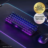 SteelSeries Apex Pro Mini Wireless HyperMagnetic Gaming-Tastatur – Die weltweit schnellste Tastatur – 60%-Formfaktor – RGB – PBT-Keycaps – Bluetooth – 2,4 GHz – USB-C – Deutsches Tastatur QWERTZ