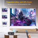 Beamer【Android TV】 XIWBSY 20000 Lumen Beamer 4K Heimkino, 5G WiFi Bluetooth Beamer LED Beamer 300" Display, Beamer Android YouTube, Netflix, LED Outdoor Projektor